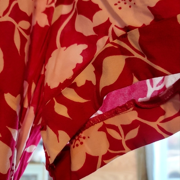 Time & Tru Size XL 16-18 Pink White PAISLEY Print Dress pullon wide sleeves NEW - Picture 6 of 15